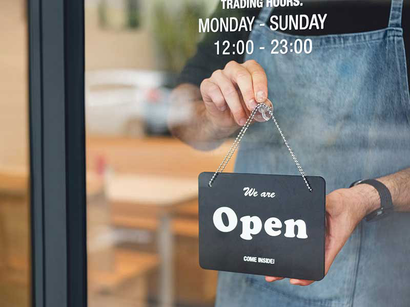 open for business sign