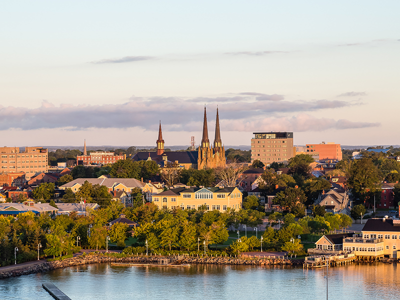 View of Charlottetown, Prince Edward Island, Canada from the sea