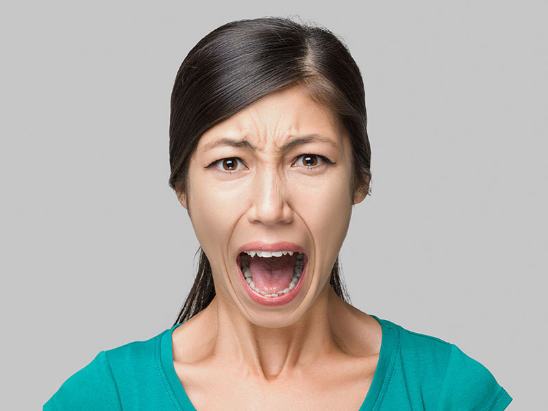 Young woman shouting