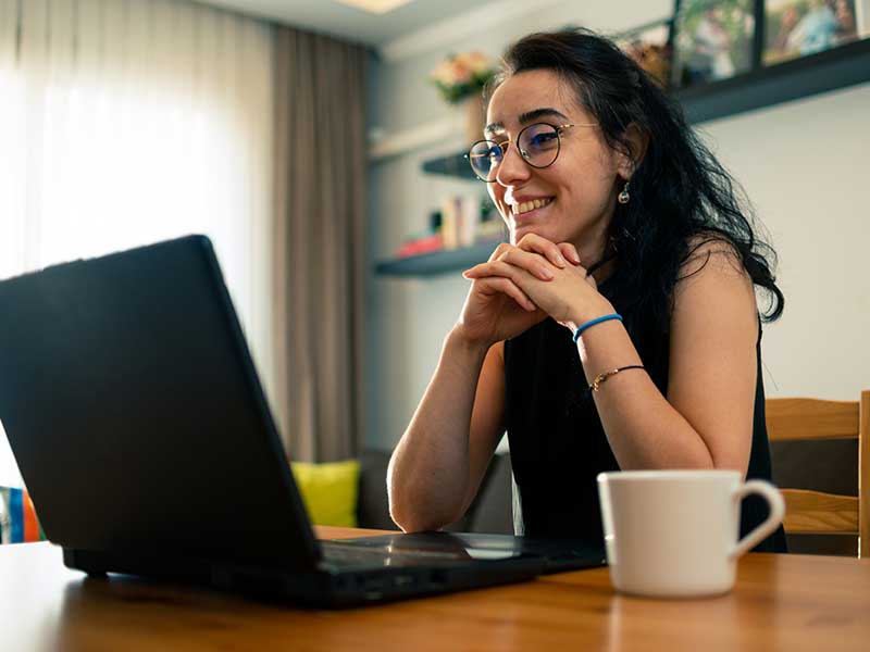 woman conducting a video meeting