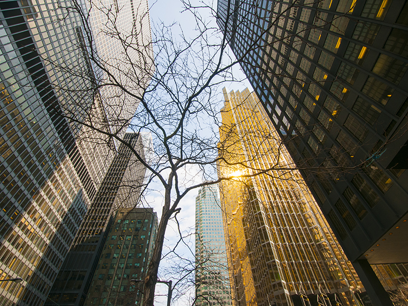 Buildings in financial district in downtown Toronto, Canada