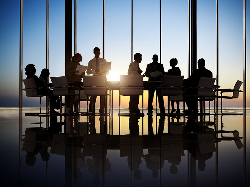 Business people working in a conference room