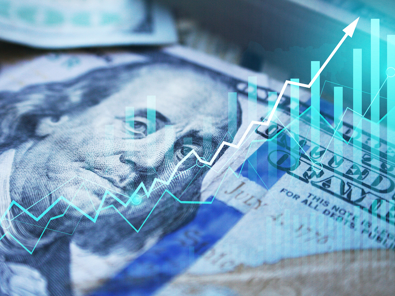 US money and graph