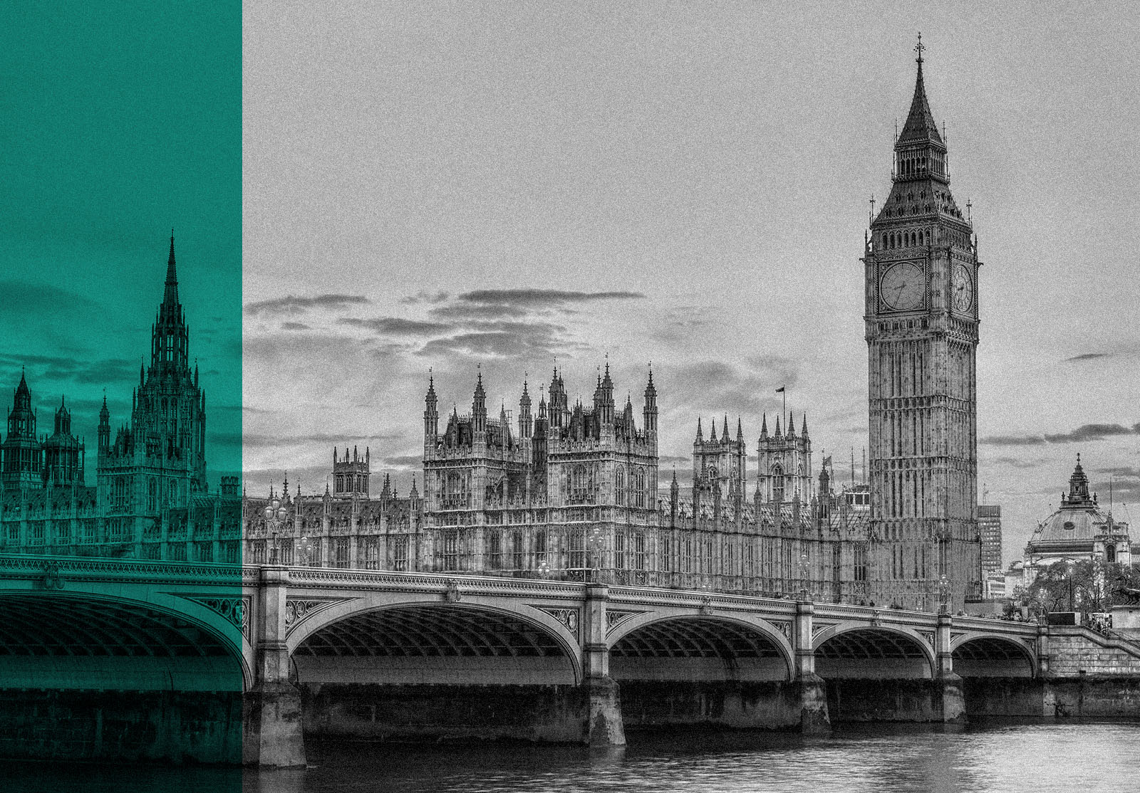 The Palace and the Bridge of Westminster in London at sunset - the United Kingdom