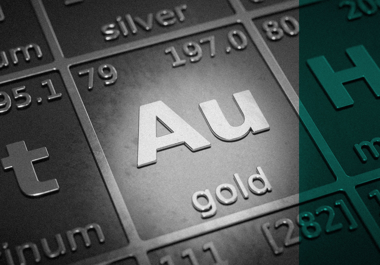 Highlight on chemical element Gold in periodic table of elements