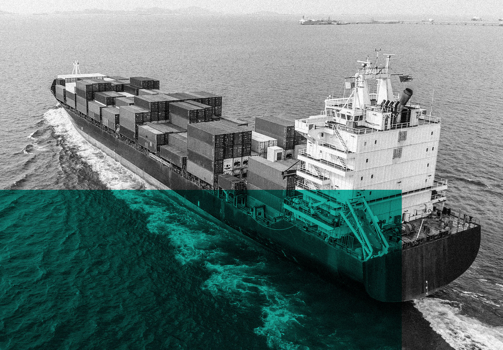 Aerial view cargo container ship sailing, container cargo ship in import export and business logistic and transportation of international by container ship in the open sea.